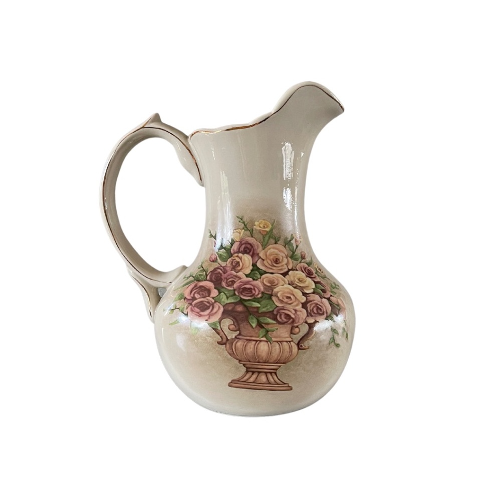 Belk Vintage 'All for You' Large Floral Porcelain Pitcher